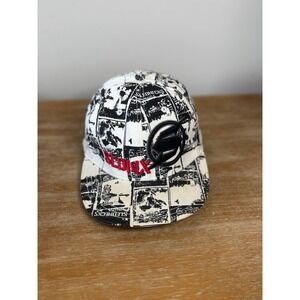 SLEDNEKS Mens LXL Black White Graphic Baseball Cap Snapback‎ Flex Fit